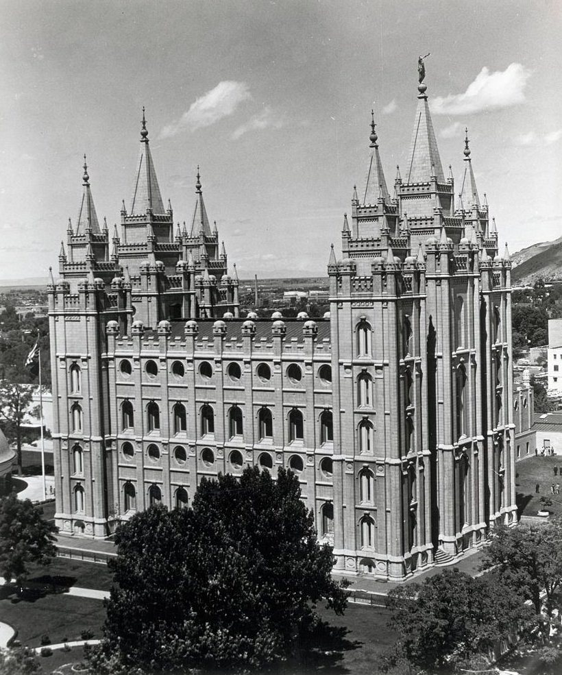 View of Mormon Temple Salt Lake, 1900.