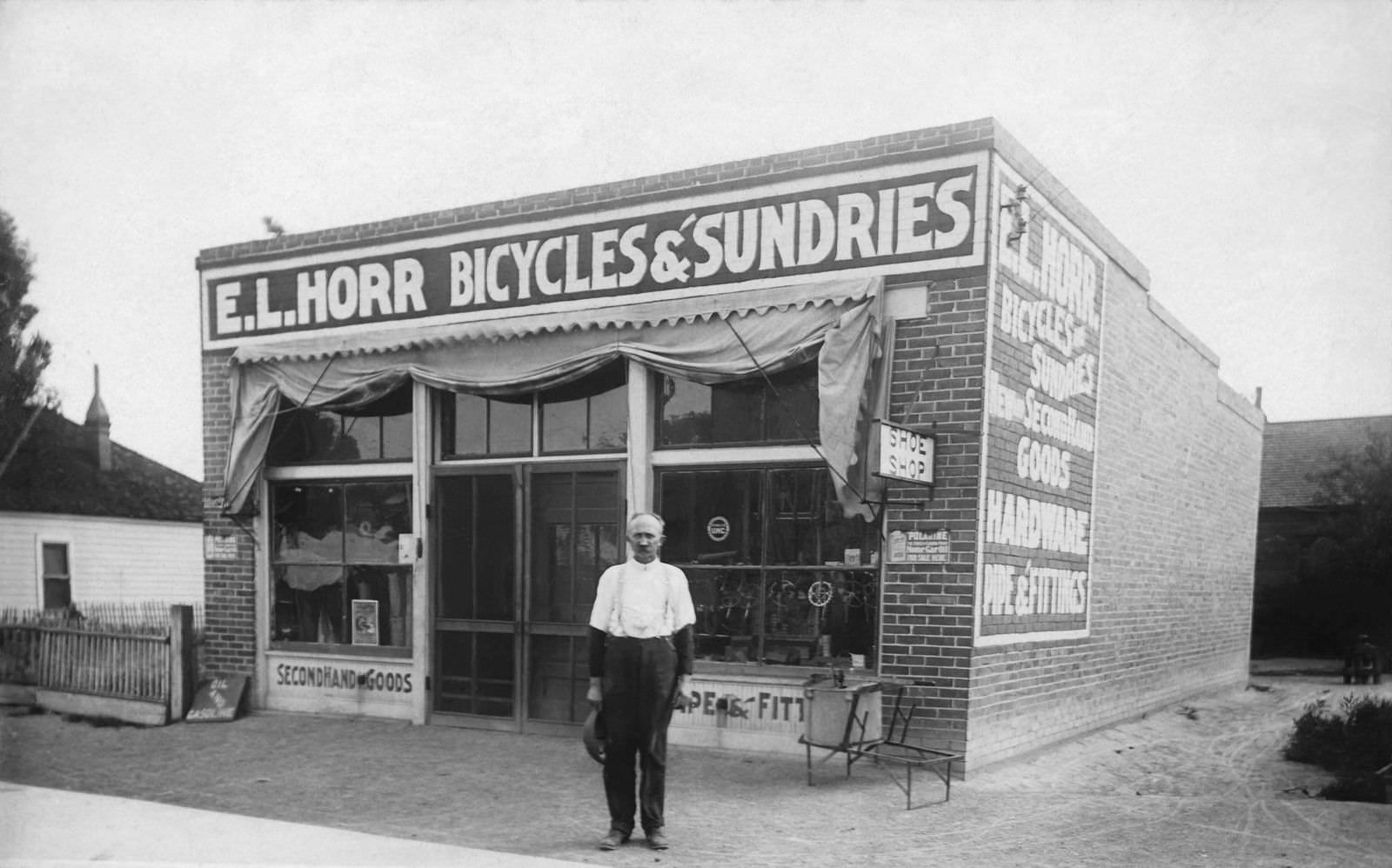 E. L. Horr opened a bicycle repair and rental shop in Murray Utah at 4473 South State Street in 1902