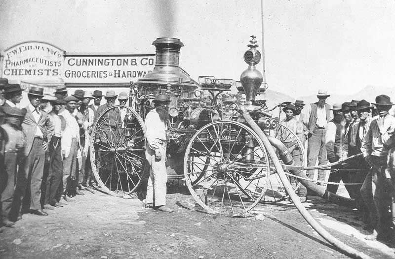 One of Great Salt Lake City's first fire engines featured steam-powered pressure.