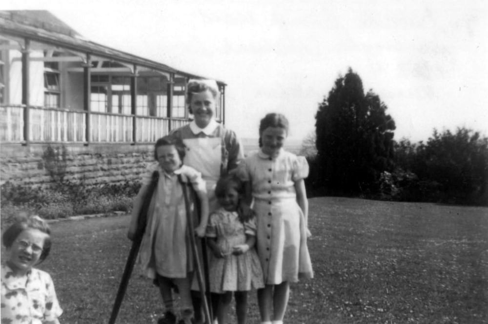 Outside of Brough Ward at Stannington Sanatorium in 1953.