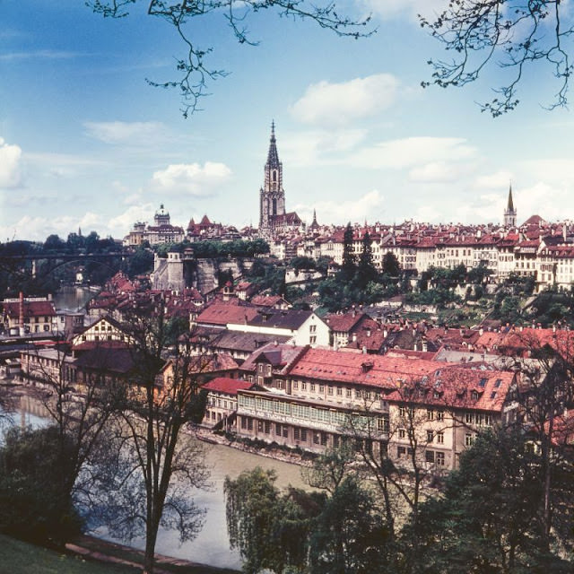 Westerly view from Grosser Muristalden, Bern, 1950s