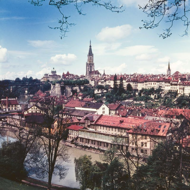 Westerly view from Grosser Muristalden, Bern, 1950s