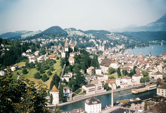 Lucerne from the Funicular", view from near Château Gütsch, July 1955