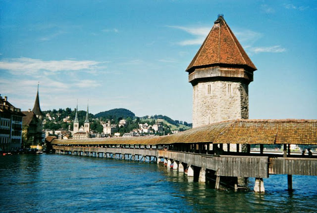 Kapellbrucke (Chapel Bridge), Lucerne, 1956