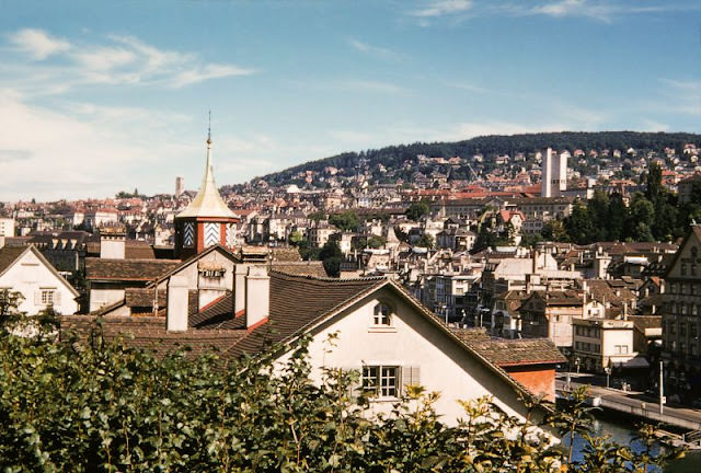 North-easterly view from Lindenhof Hill, Zurich, 1950s