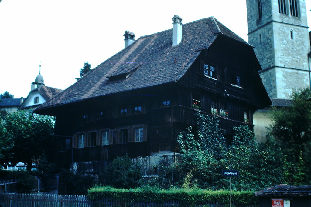 Oldest House in Lucerne, Switzerland, 1953