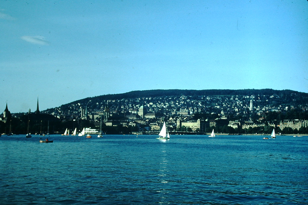 Zurich from Across Lake, Switzerland, 1953