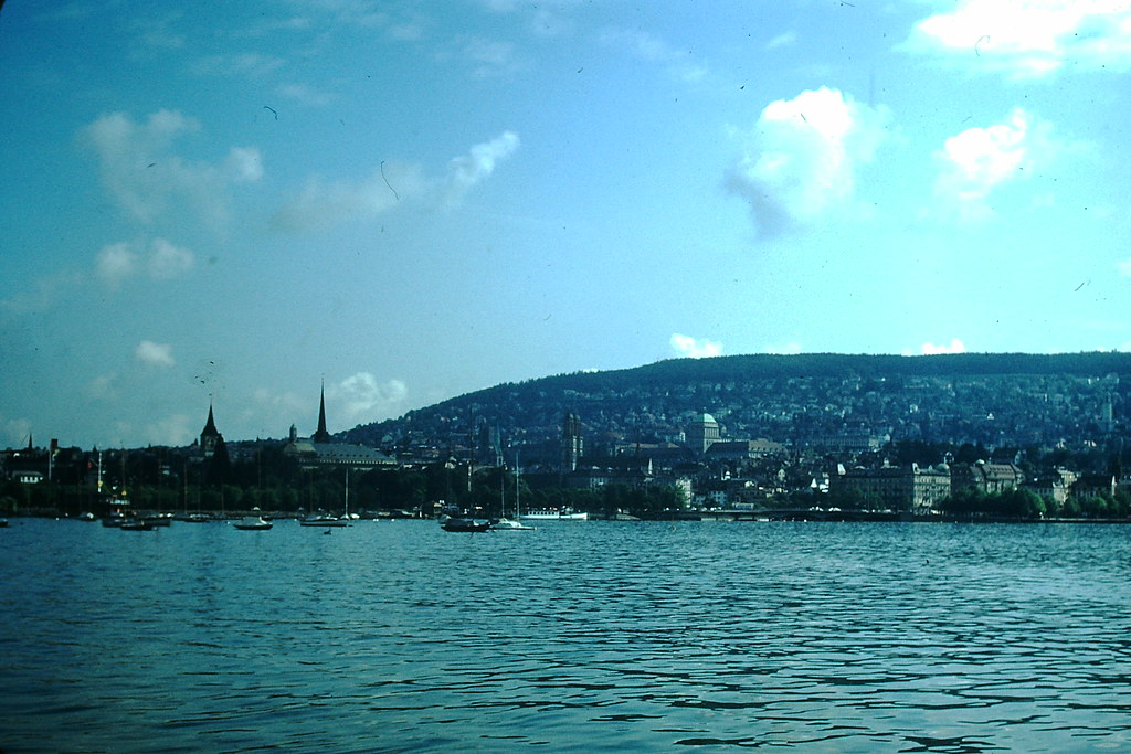 Zurich from Across Lake, Switzerland, 1953