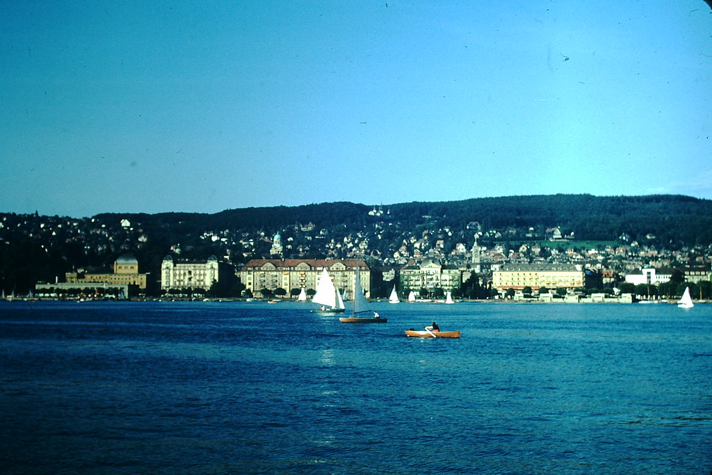 Zurich from Across Lake, Switzerland, 1953