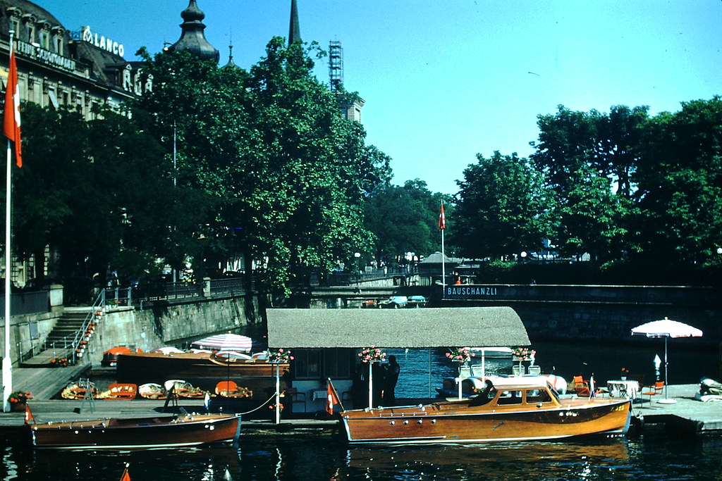 Restaurant-Boats for Hire- Zurich, Switzerland, 1953