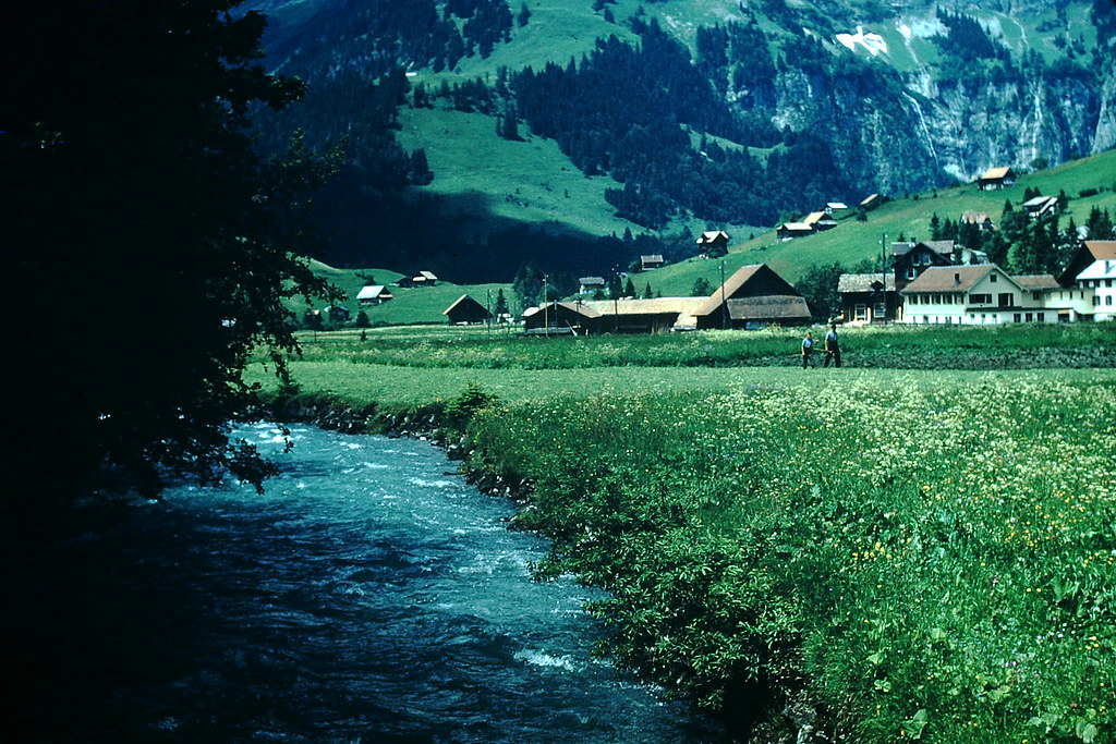 Haying in Engelberg- Switzerland, Switzerland, 1953