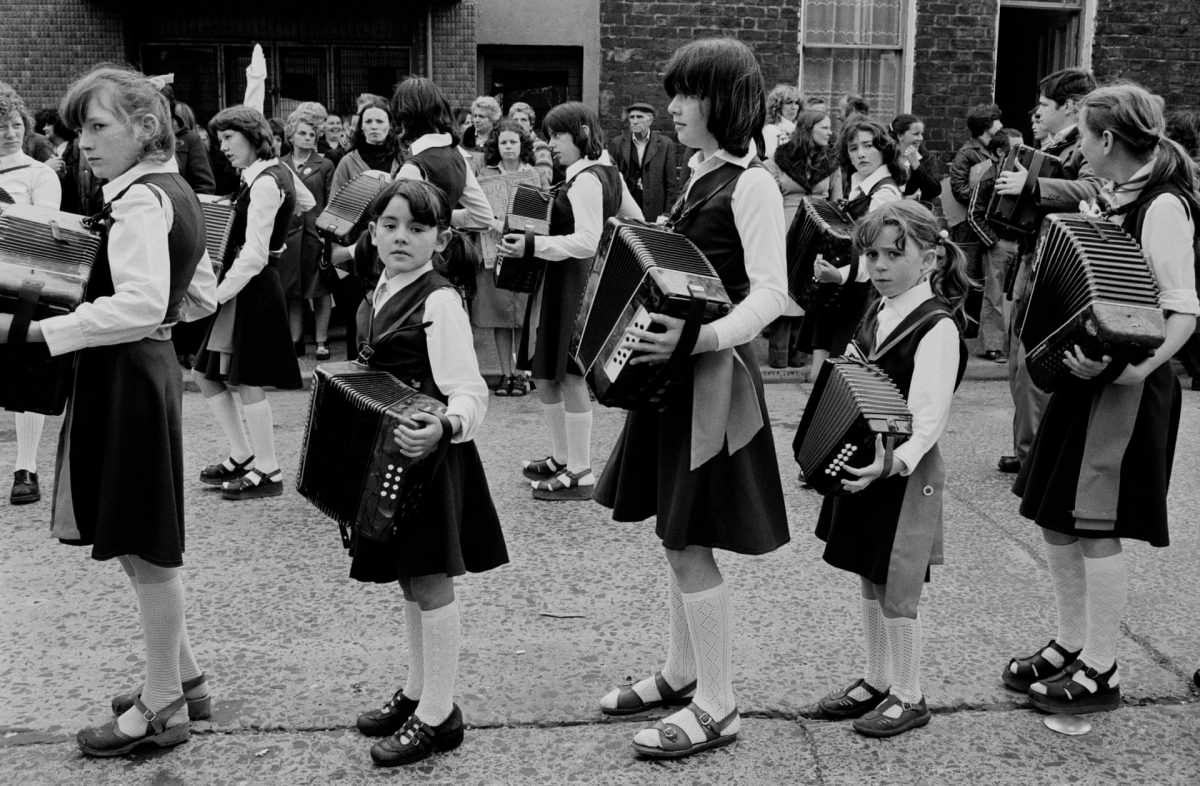 Marching band, Derry, Northern Ireland, 1978