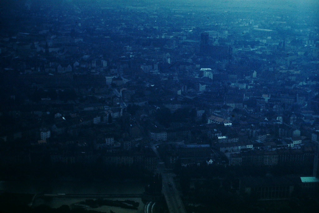 Munich from Plane, Germany, 1953