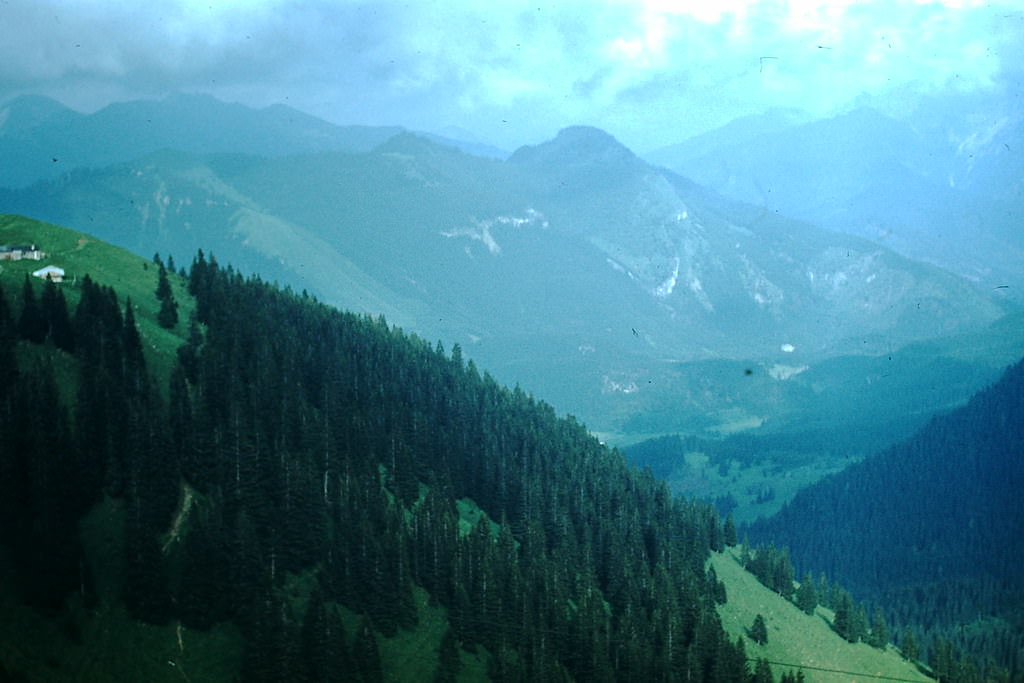 Alps from Top of Wallberg Lift- Tegernsee, Germany, 1953