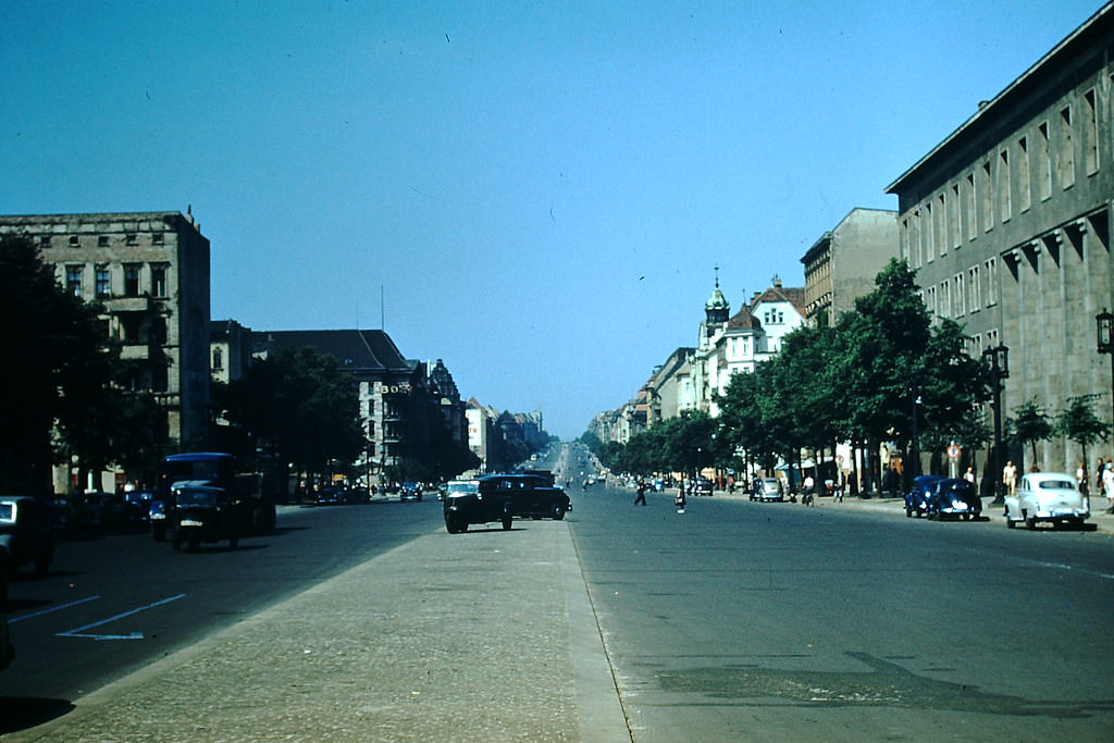 Kaiserdam Street Looking Towards Stadium- Berlin, Germany, 1953