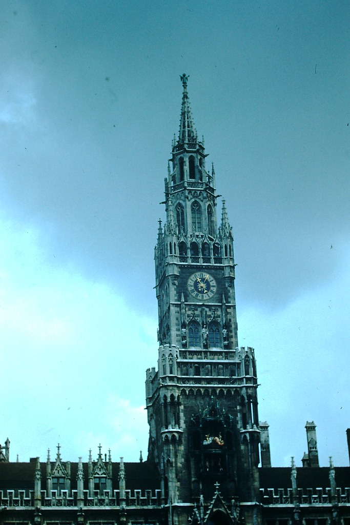 City Hall Clock Tower- Munich, Germany, 1953
