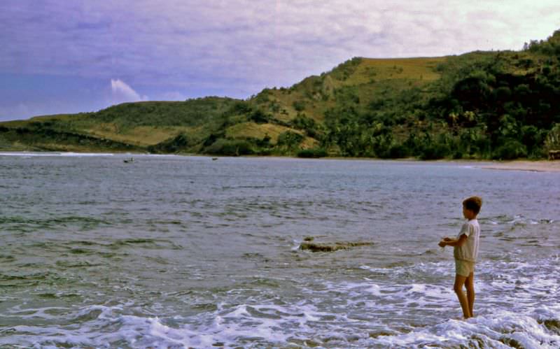 Boy fishing, St Barts, 1960s