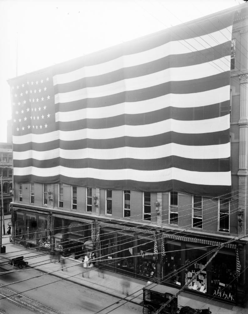 Huge flag, 1890s.