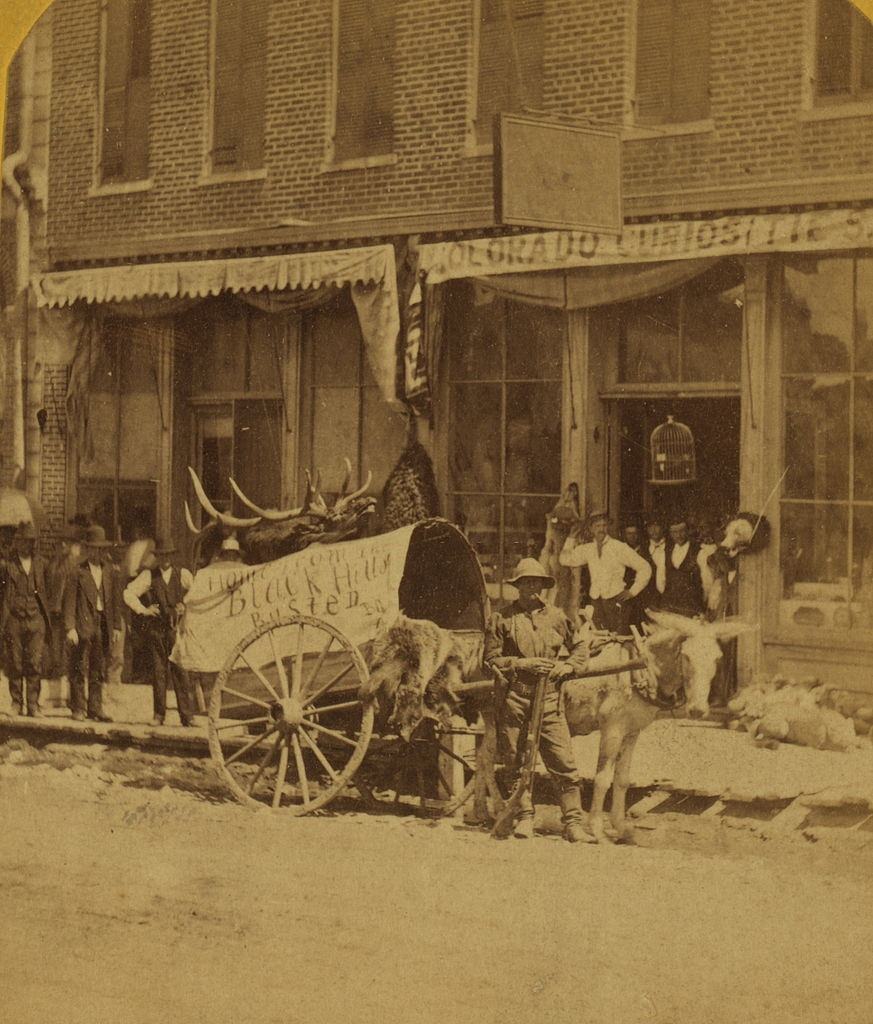 A Pioneer in Denver visits the Taxidermist, 1875.