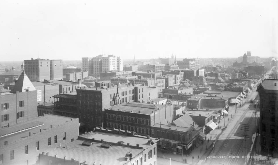 Denver S.W. from Presbyterian church, 1890s.