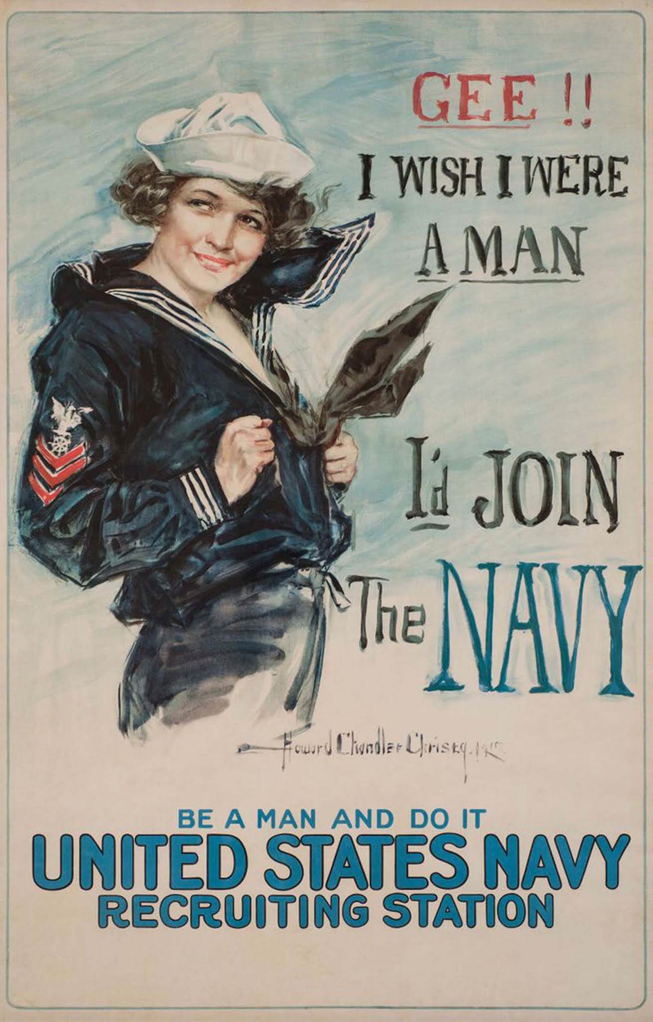 An advert intended to shame men into joining the army.