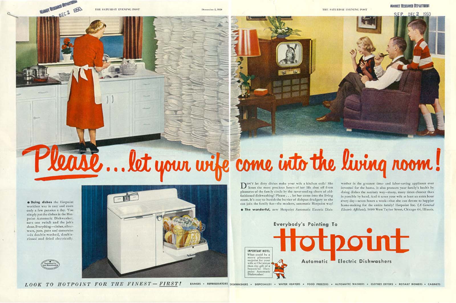 Hotpoint dishwashers:“Please…let your wife come into the living room!.