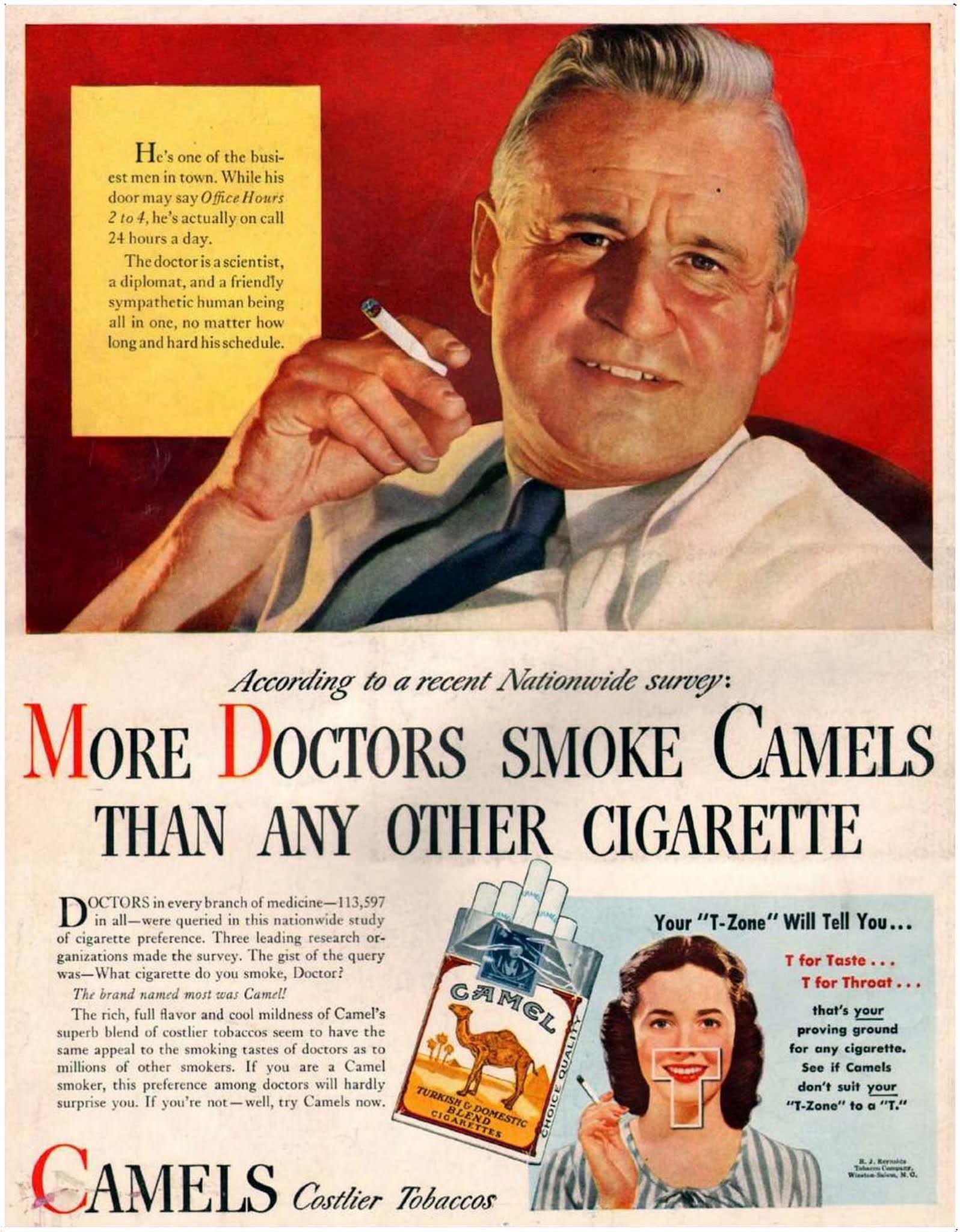 More doctors smoke Camels than any other cigarette.