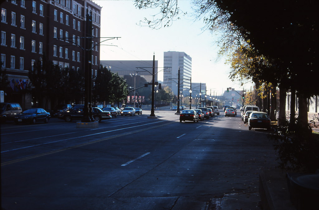 Looking West along Temple Street, 1990s