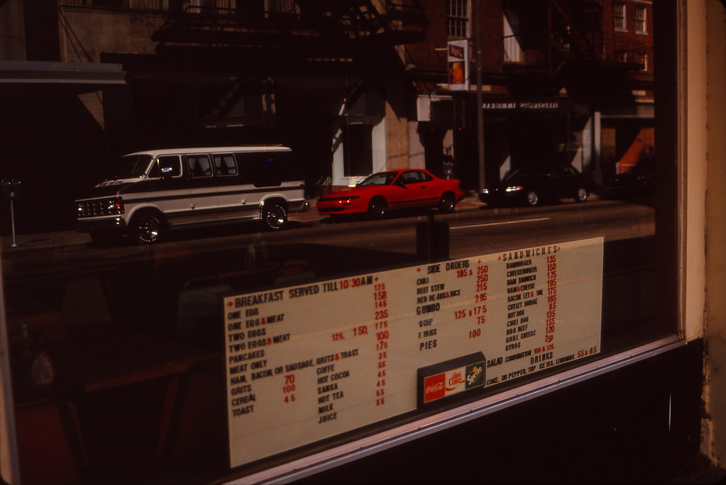 Shreveport Cafe Menu, 1990s