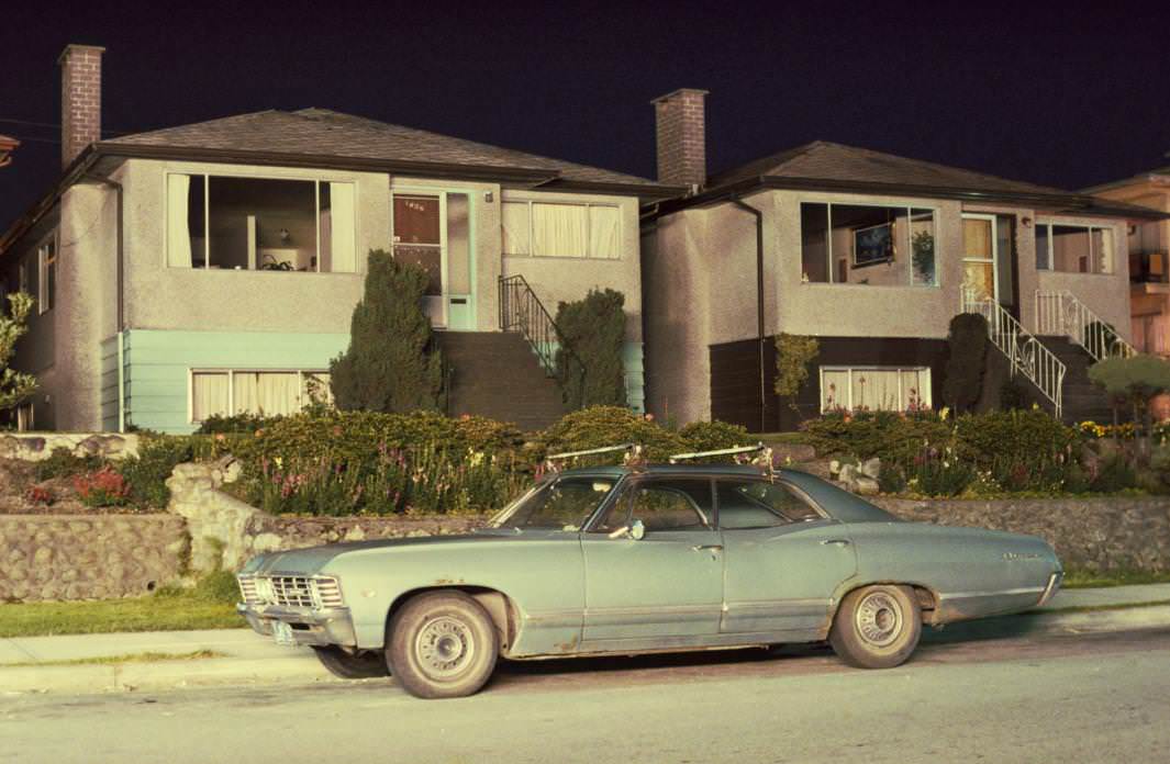 Car and Houses, Marine Drive, 1980