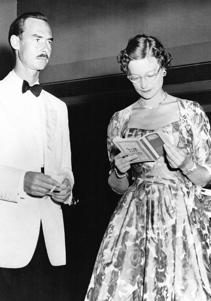 Prince Jean of Luxembourg and his wife Princess Joséphine-Charlotte arrive at the premiere of the American film 'Bigger than life' at the Venice Film Festival in Venice, Italy on September 4, 1956.