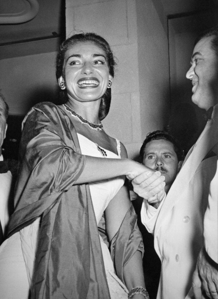 Opera singer Maria Callas at the La Mostra film festival in Venice, Italy, August 28, 1956.