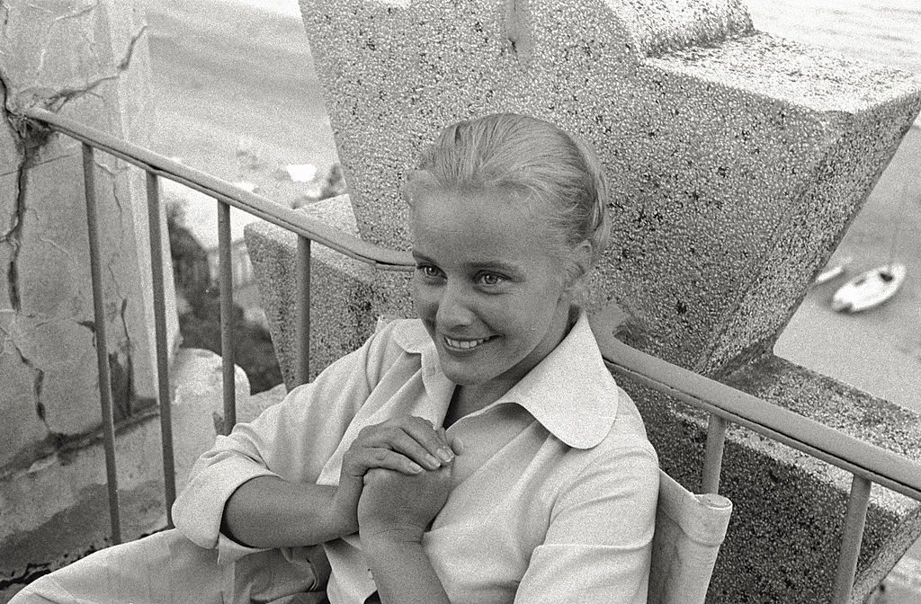 The actress Maria Schell, winner of the Volpi Cup for the Best Actress for René Clément's 'Gervaise' having a break, during the 17th Venice Intenational Film Festival.