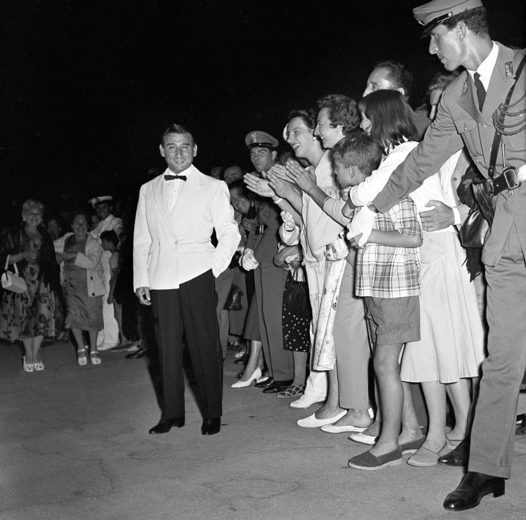 Italian actor Renato Rascel (Renato Ranucci) attending to the Film Festival. Venice, 1956