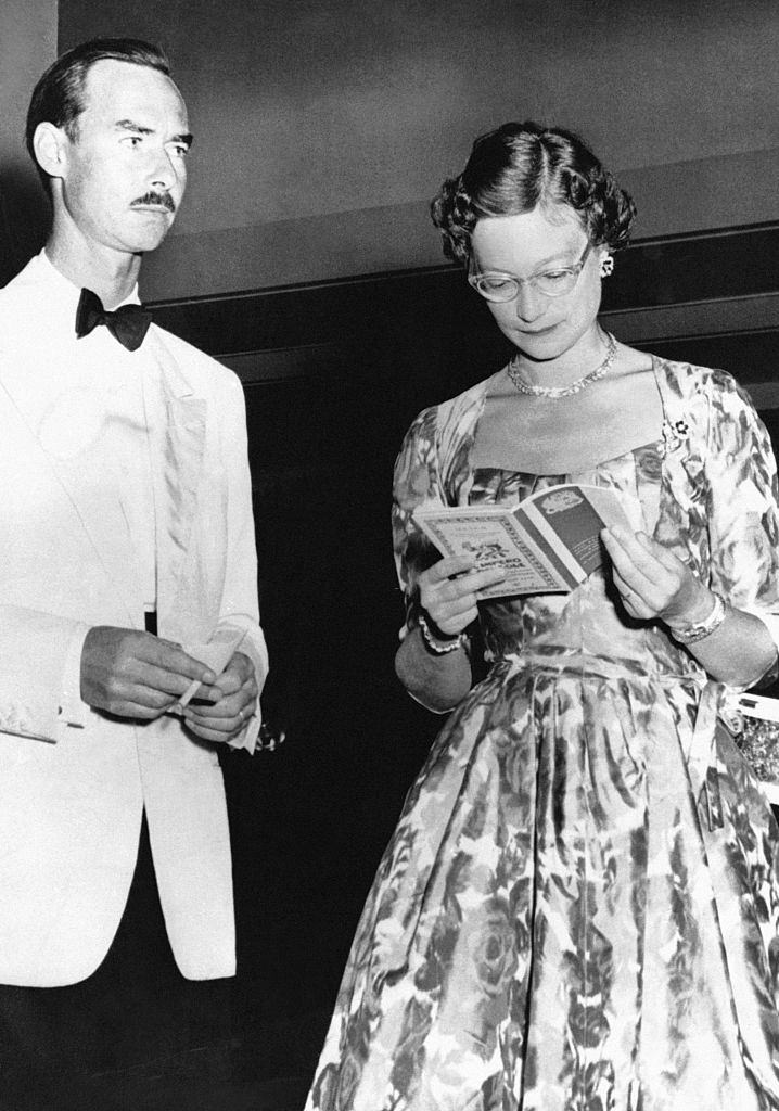 Grand Duke Jean of Luxembourg and his wife Grand Duchess Joséphine-Charlotte during the premiere of the American film 'Bigger than life' at the international film festival on September 4, 1956 in Venice.