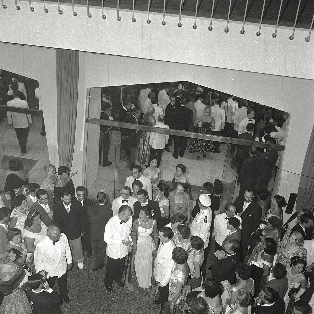 The American-born Greek soprano Maria Callas attends a party, in the course of the 17th Venice Intenational Film Festival.