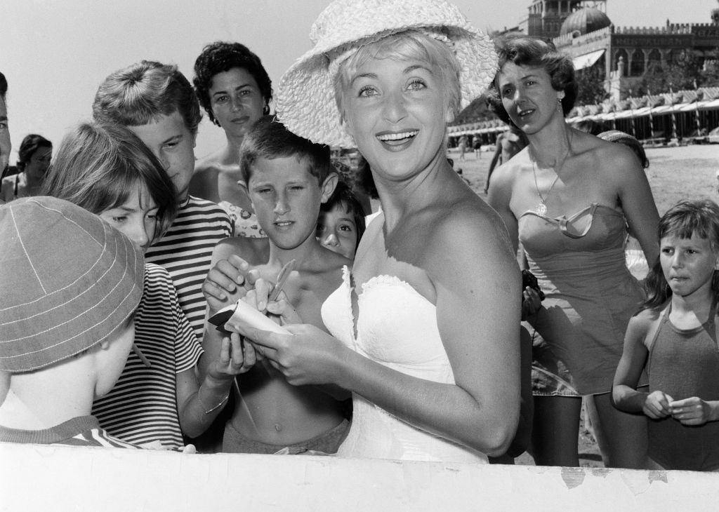 Italian actress and singer Elena Giusti at 1956 Venice Film Festival.