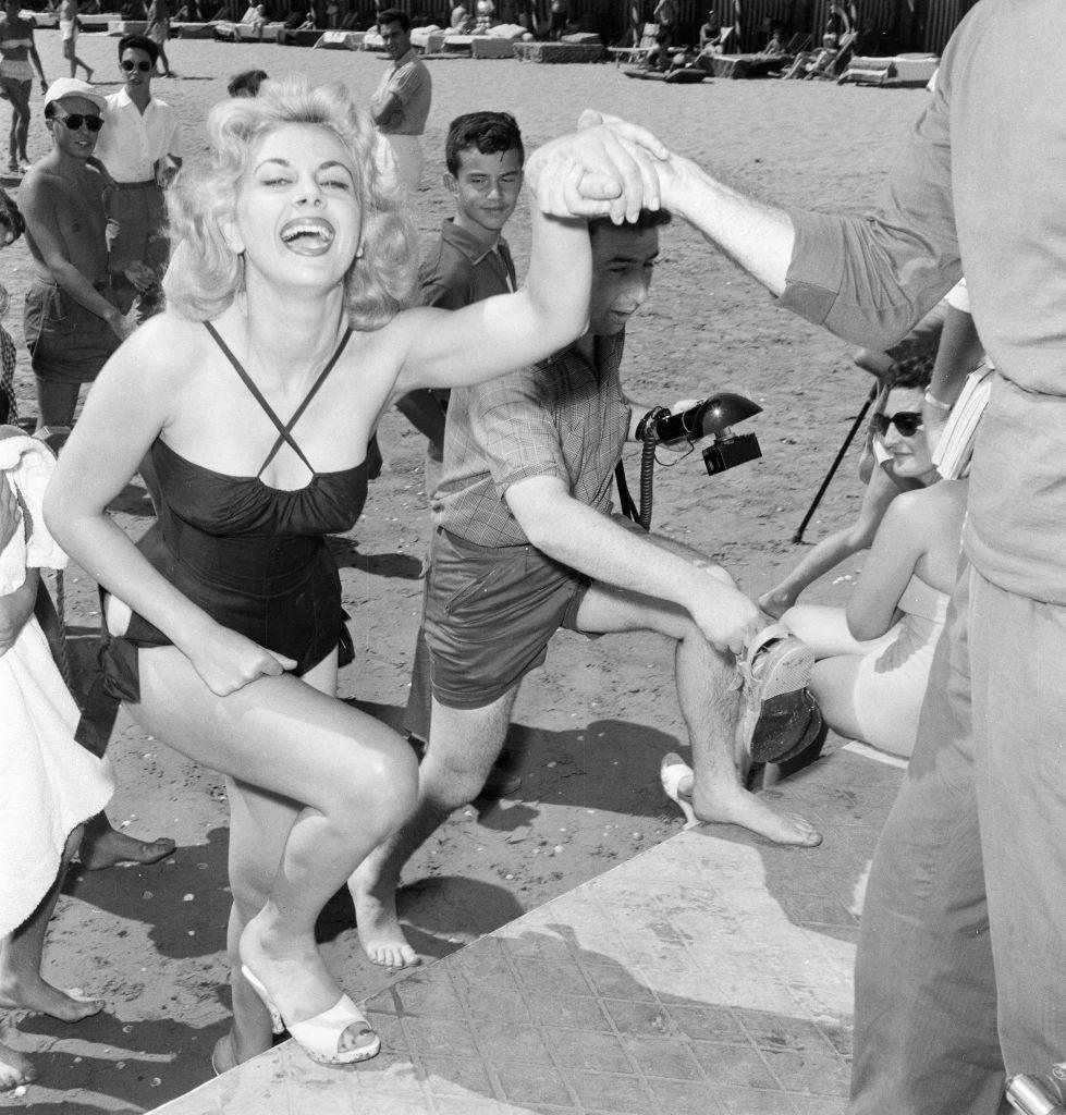 Italian actress Sandra Milo at 1956 Venice Film Festival.