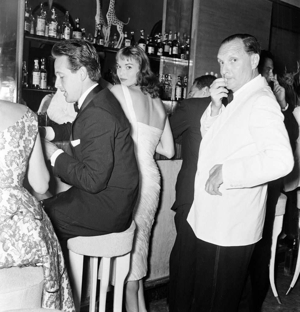 Italian actress Elsa Martinelli at the bar.