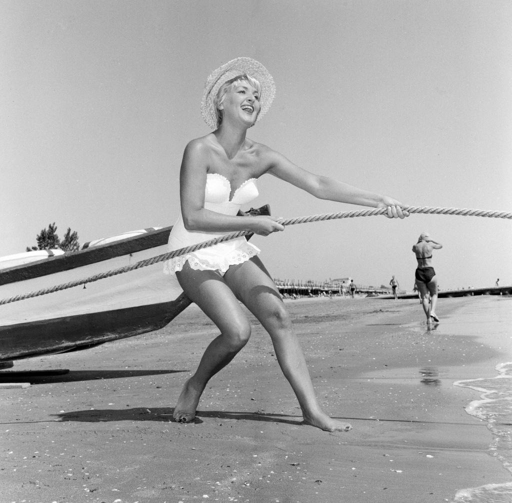 Italian actress and singer Elena Giusti at 1956 Venice Film Festival.