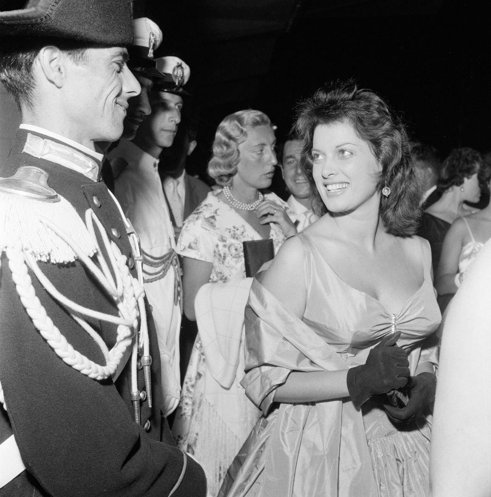 Italian actress Lucia Banti at 1956 Venice Film Festival.