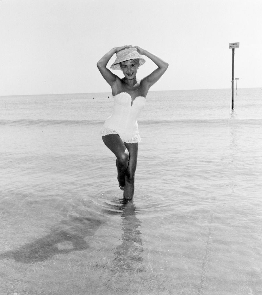 Italian actress and singer Elena Giusti at 1956 Venice Film Festival.