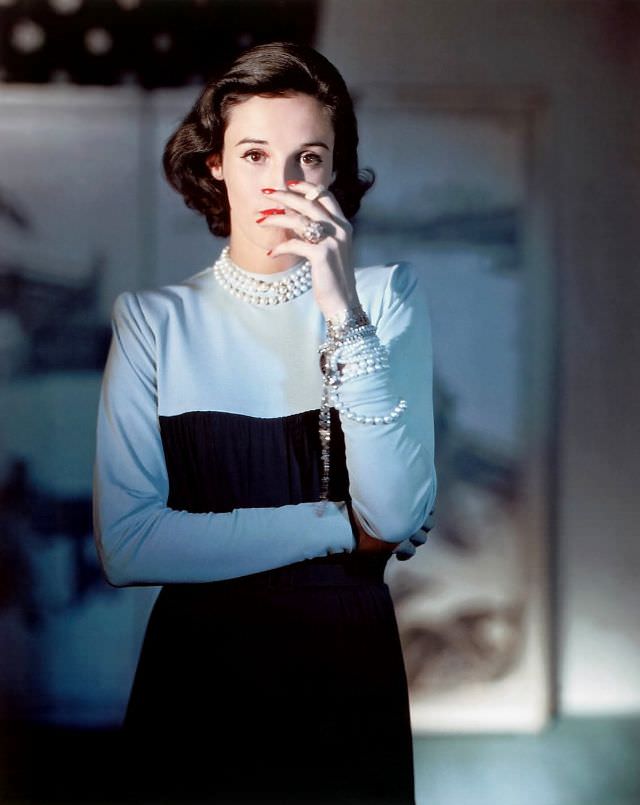 Babe Paley in dress by Norman Norell, American Vogue, 1946