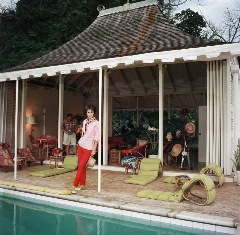 Babe Paley and William Paley at their cottage in Round Hill, Jamaica, 1959