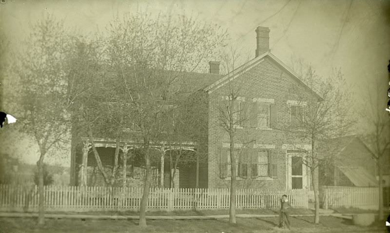 A view of the facade of the Horack home, possibly in early spring or late fall, 1887-1889