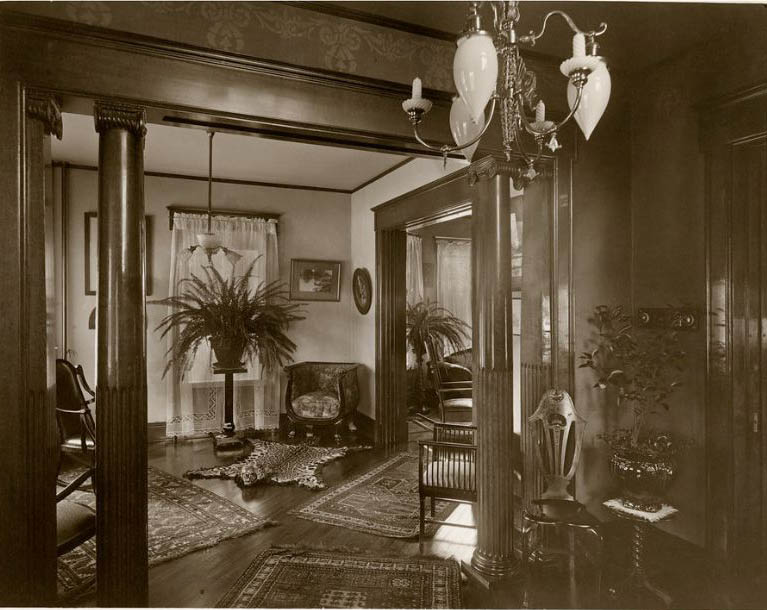 Shambaugh house, looking into the front room from the hallway.