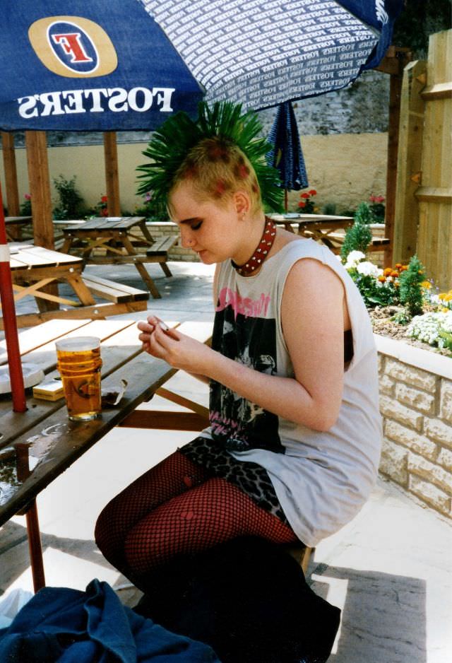 An individual" in the beer garden of the Hobgoblin, July 1994