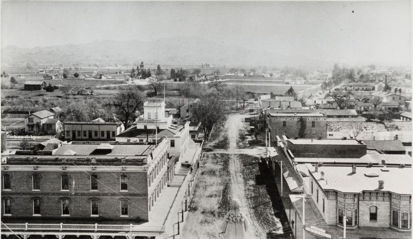 Santa Rosa Avenue from Sonoma County Courthouse roof 1886