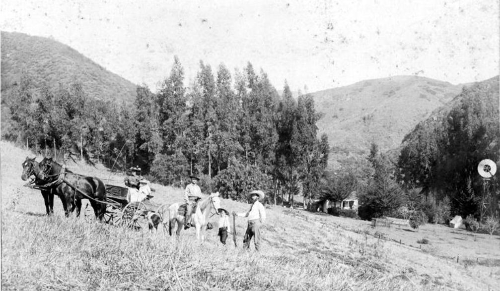 Family members on a farm near Cahuenga Pass, 1890.