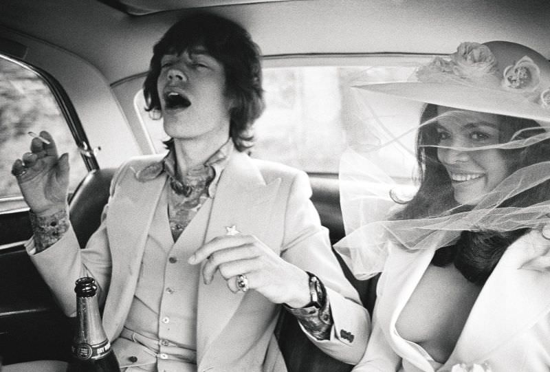 Mick Jagger and Bianca Perez Morena de Marcias, May 1971